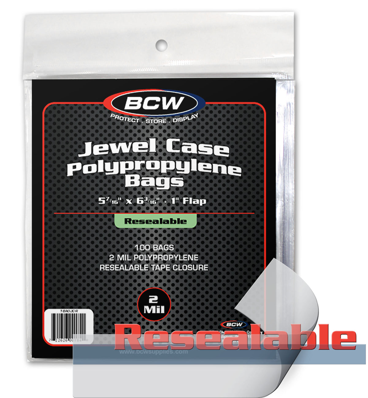 BCW Resealable CD Bag - Jewel Case – front product view