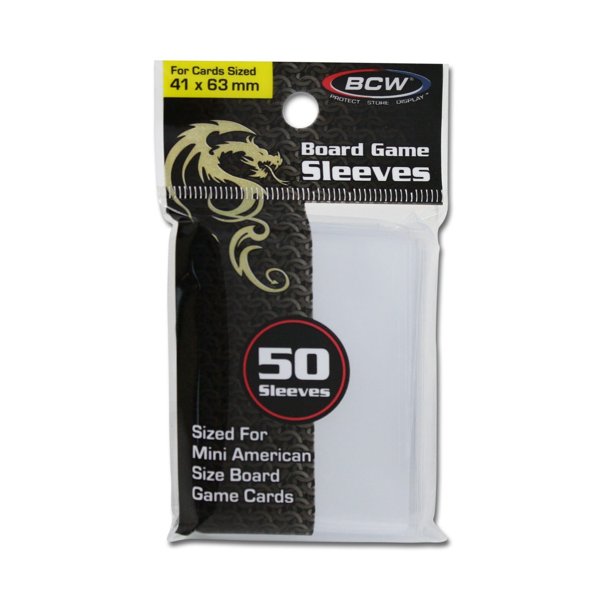 BCW Board Game Sleeves - Mini American (41MM x 63MM) – front product view