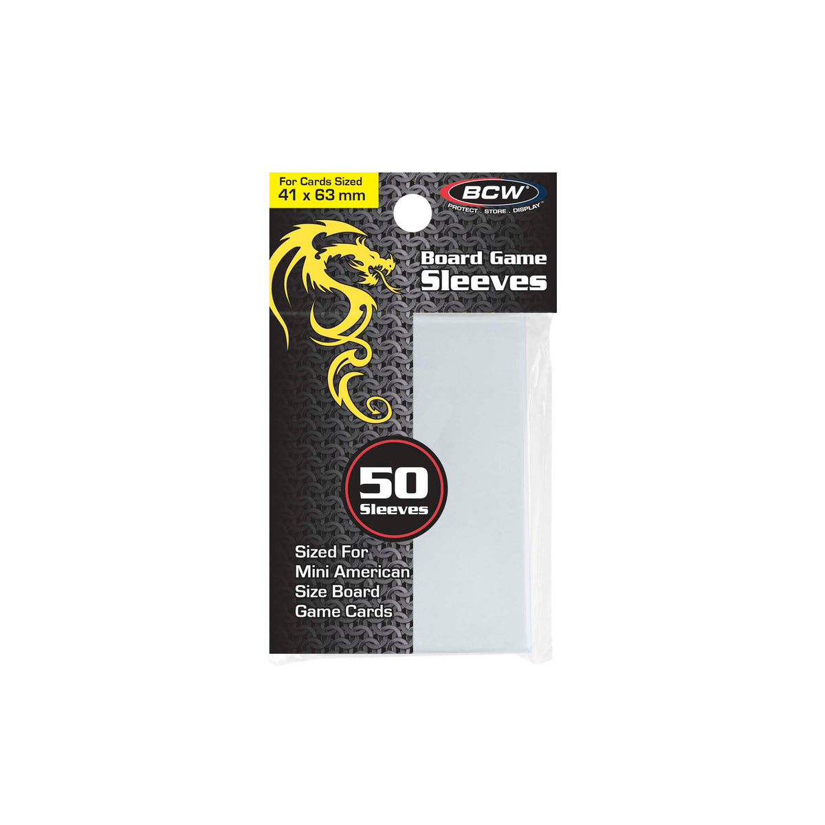 BCW Board Game Sleeves - Mini American (41MM x 63MM) – front product view