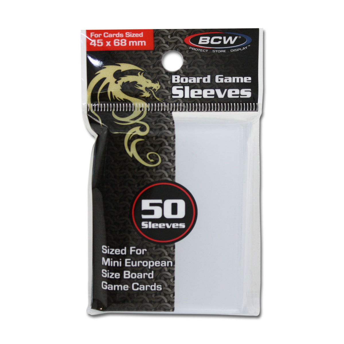 BCW Board Game Sleeves - Mini Euro (45MM x 68MM) – front product view