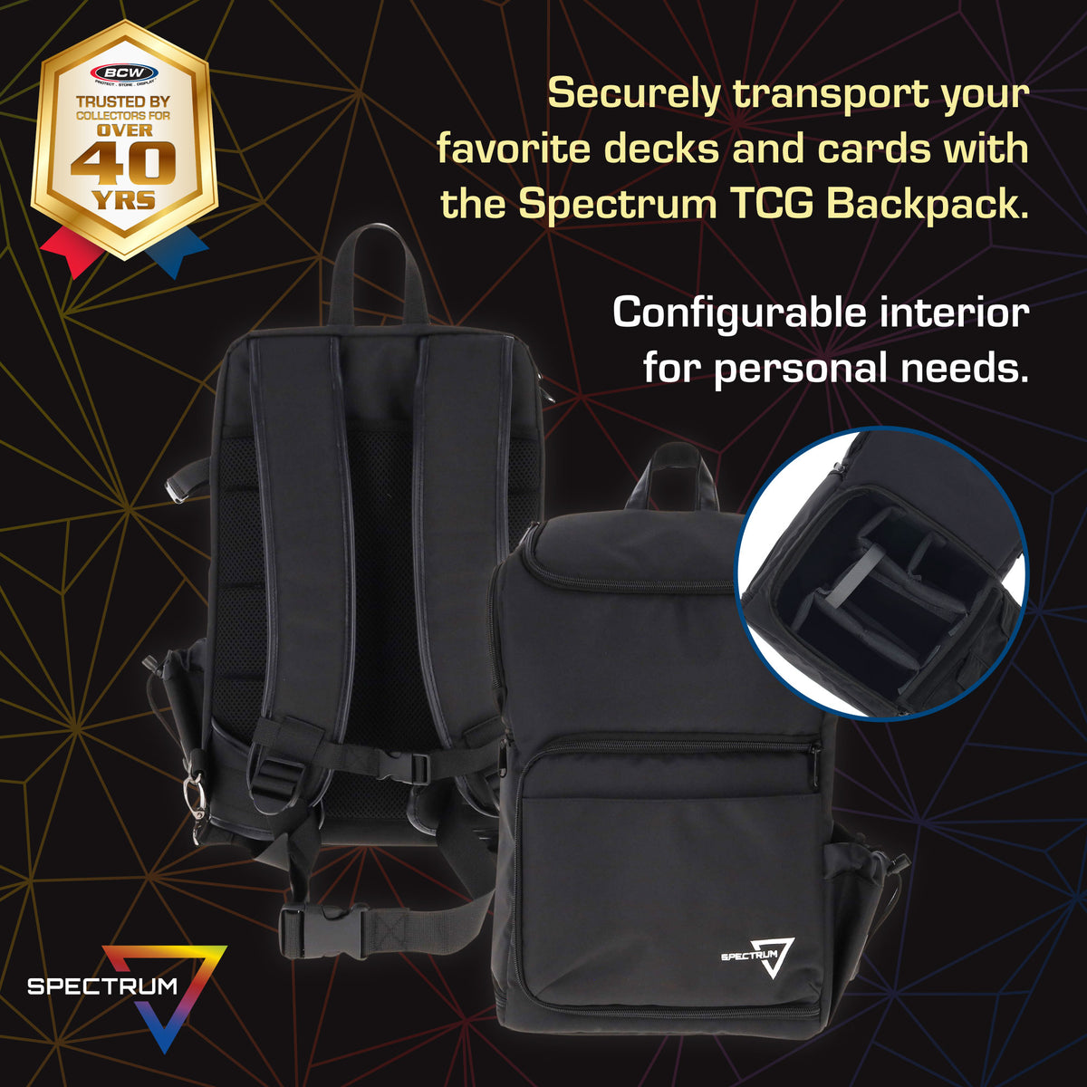 BCW Tcg Backpack - Black – dimensions and specifications