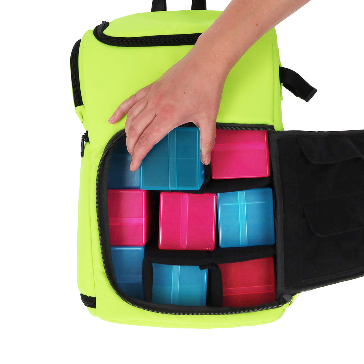BCW Tcg Backpack - Radioactive Green – in-use view