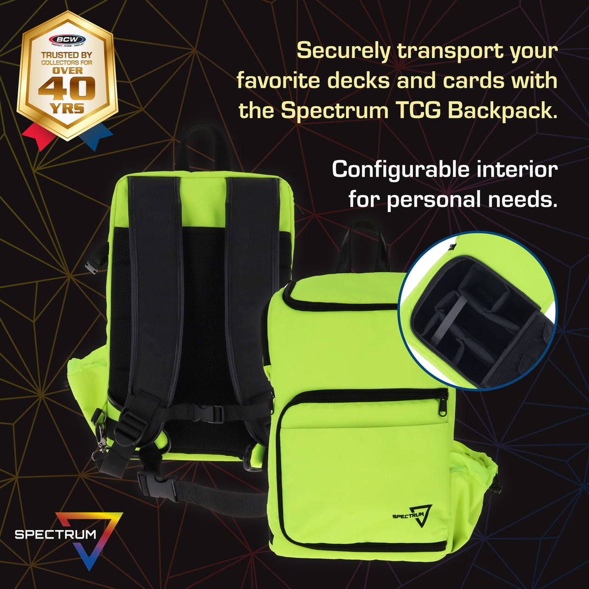 BCW Tcg Backpack - Radioactive Green – dimensions and specifications