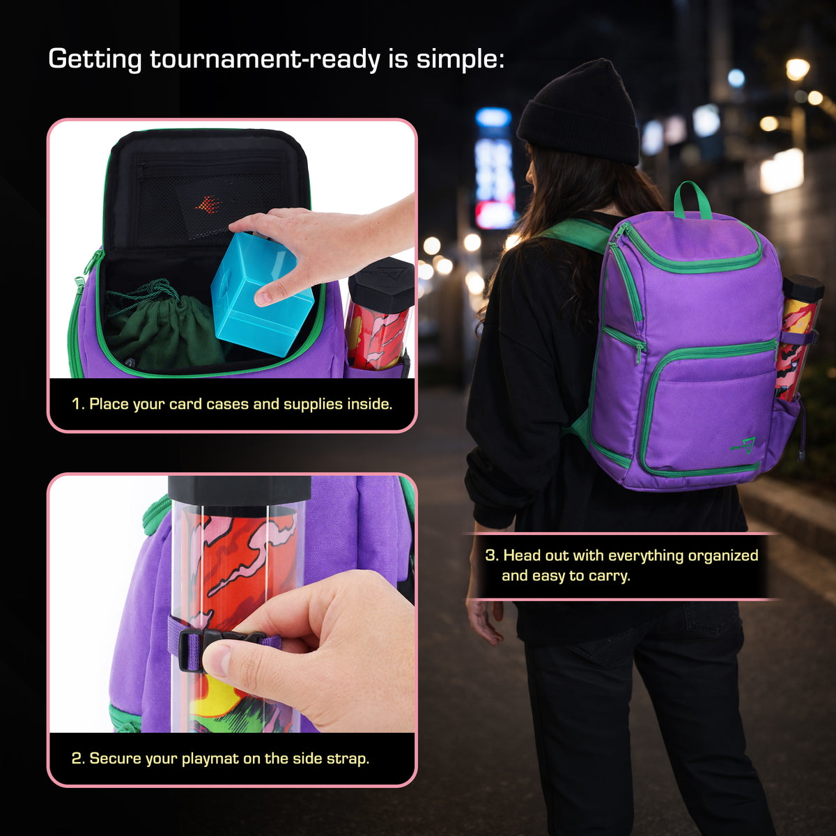 BCW Tcg Backpack - Gamma Purple – dimensions and specifications