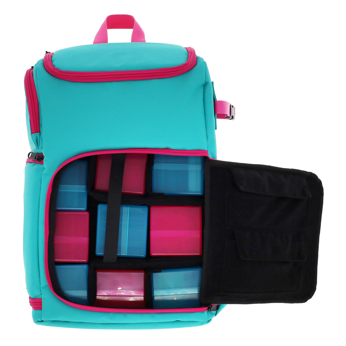 BCW Tcg Backpack - Cyber Pink/Teal – front product view