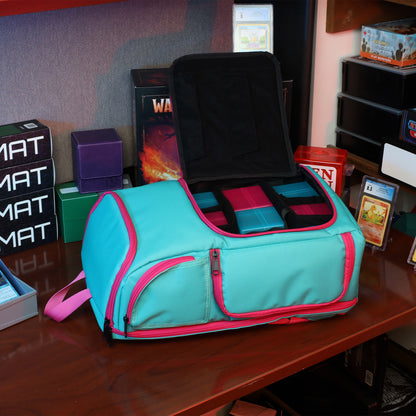 BCW Tcg Backpack - Cyber Pink/Teal – front product view