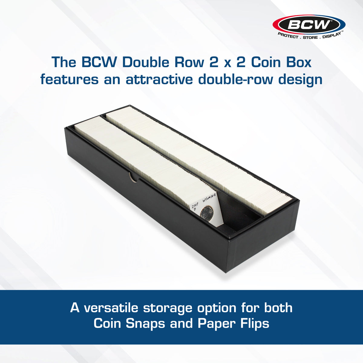 BCW Double Row 2 x 2 Coin Box – dimensions and specifications