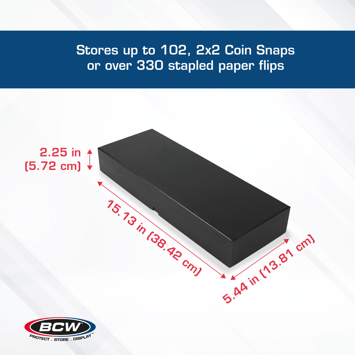 BCW Double Row 2 x 2 Coin Box – dimensions and specifications