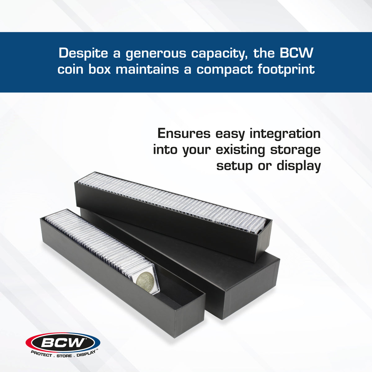 BCW Double Row 2 x 2 Coin Box – dimensions and specifications