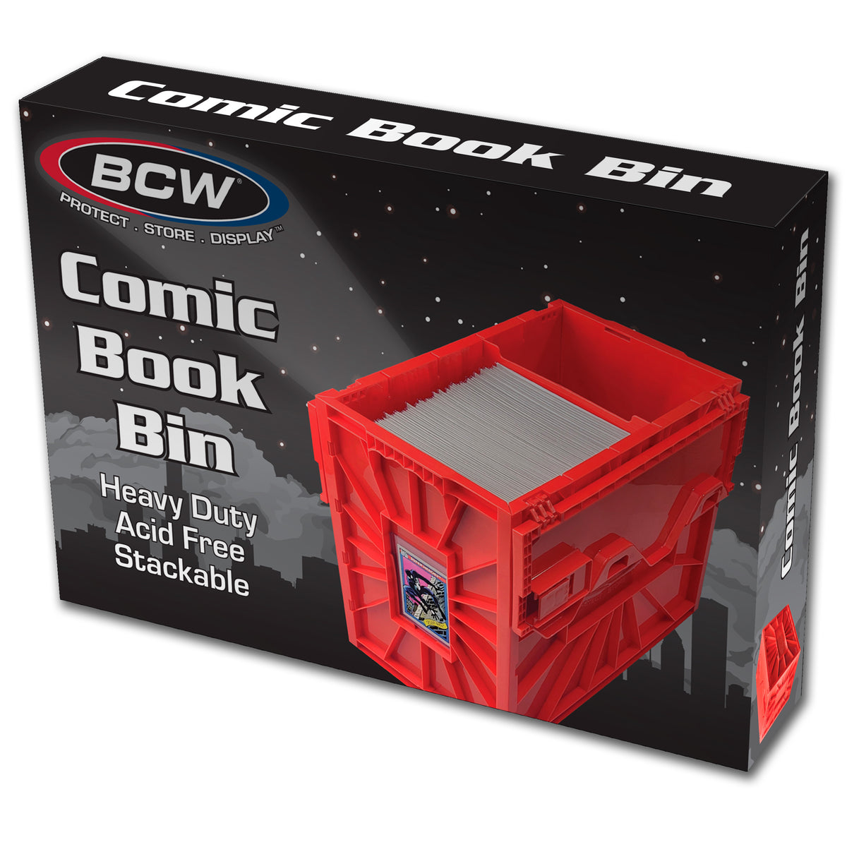BCW Short Comic Book Bin - Red – front product view