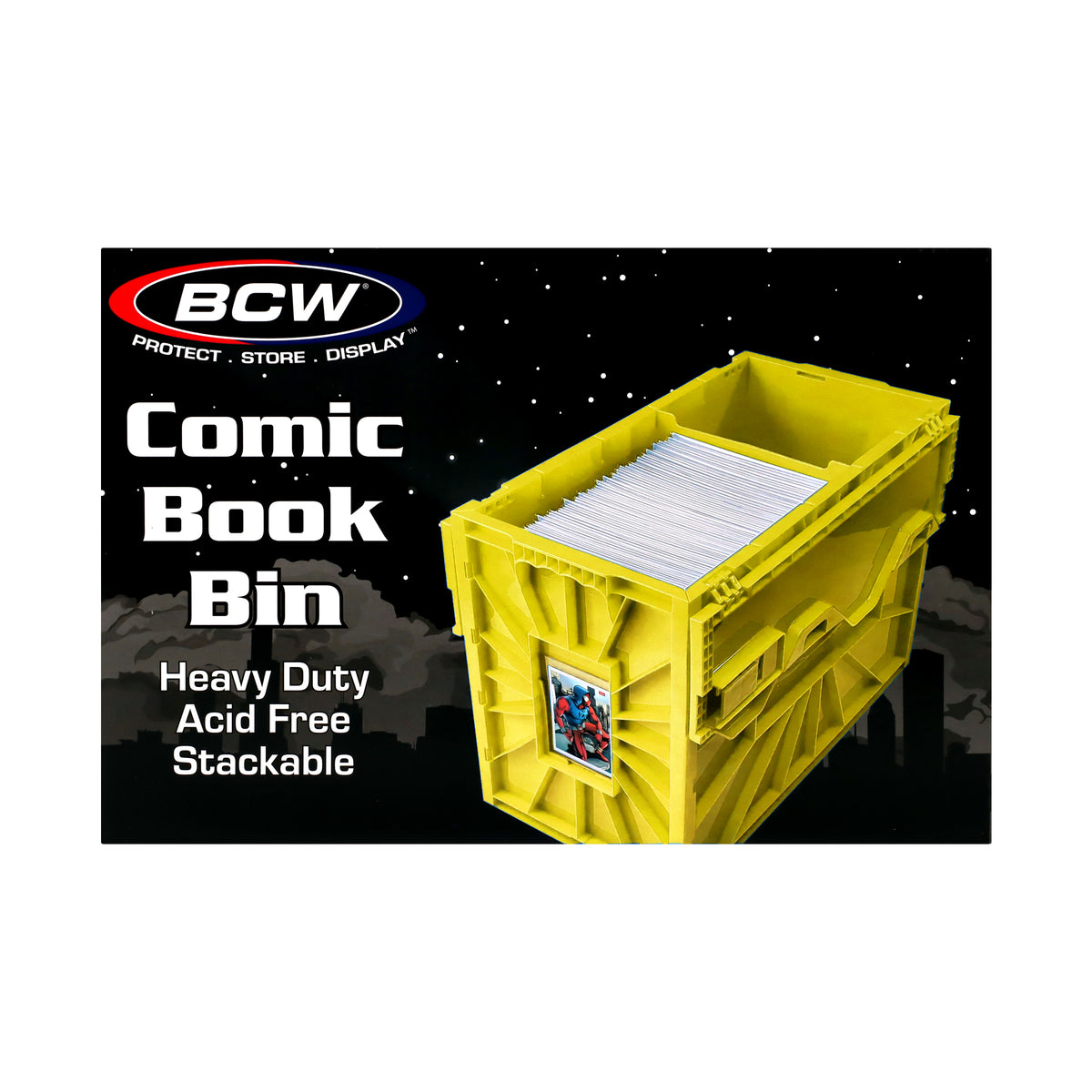 BCW Short Comic Book Bin - Yellow – front product view