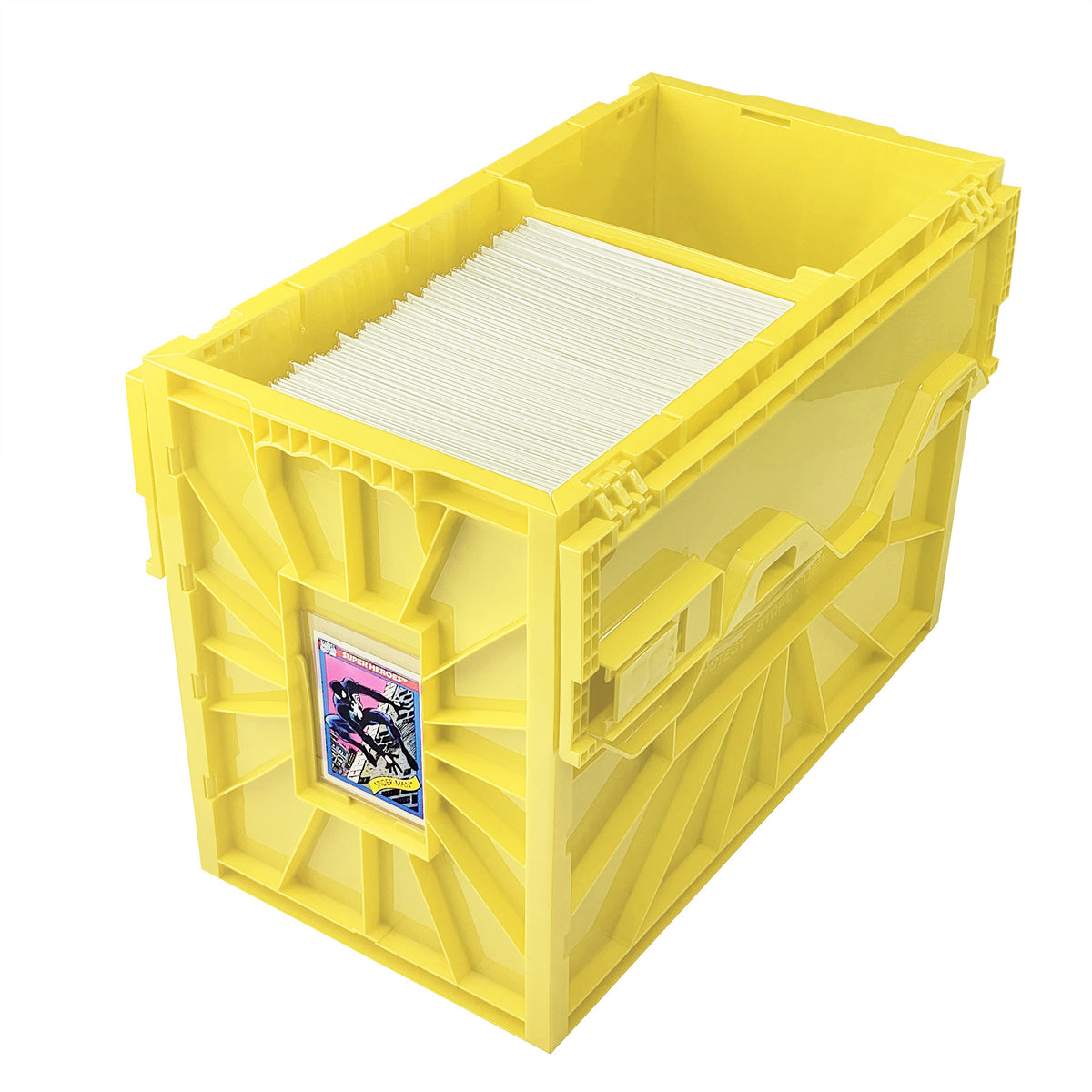 BCW Short Comic Book Bin - Yellow – open view