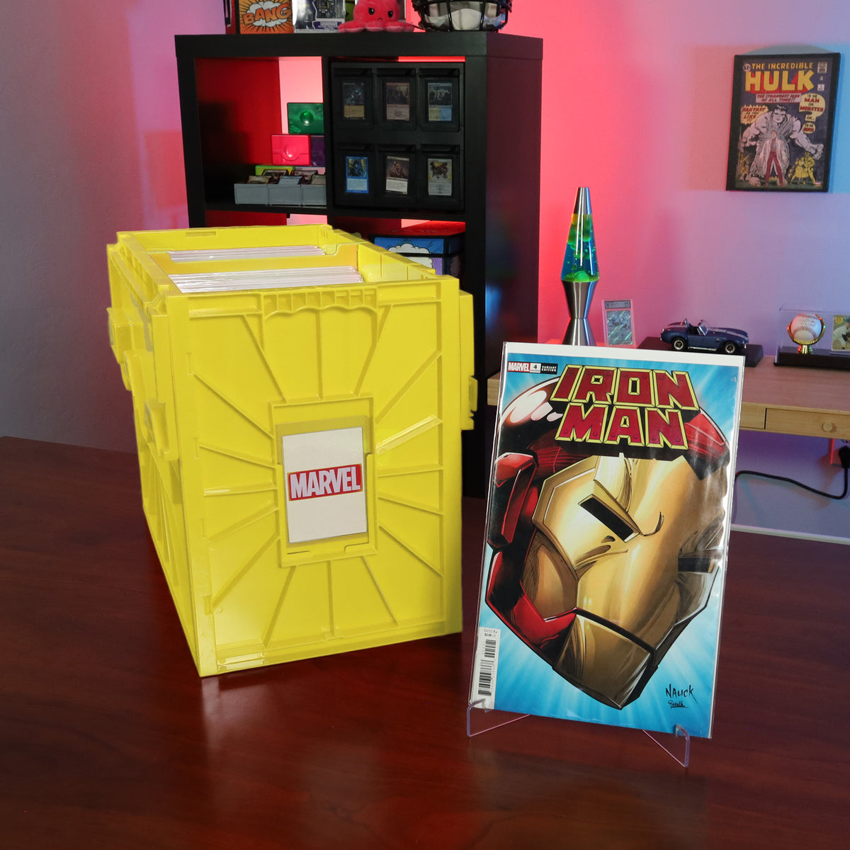 BCW Short Comic Book Bin - Yellow – front product view