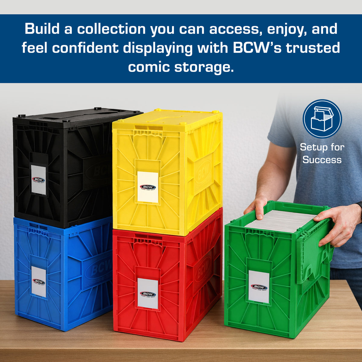 BCW Short Comic Book Bin - Yellow – dimensions and specifications
