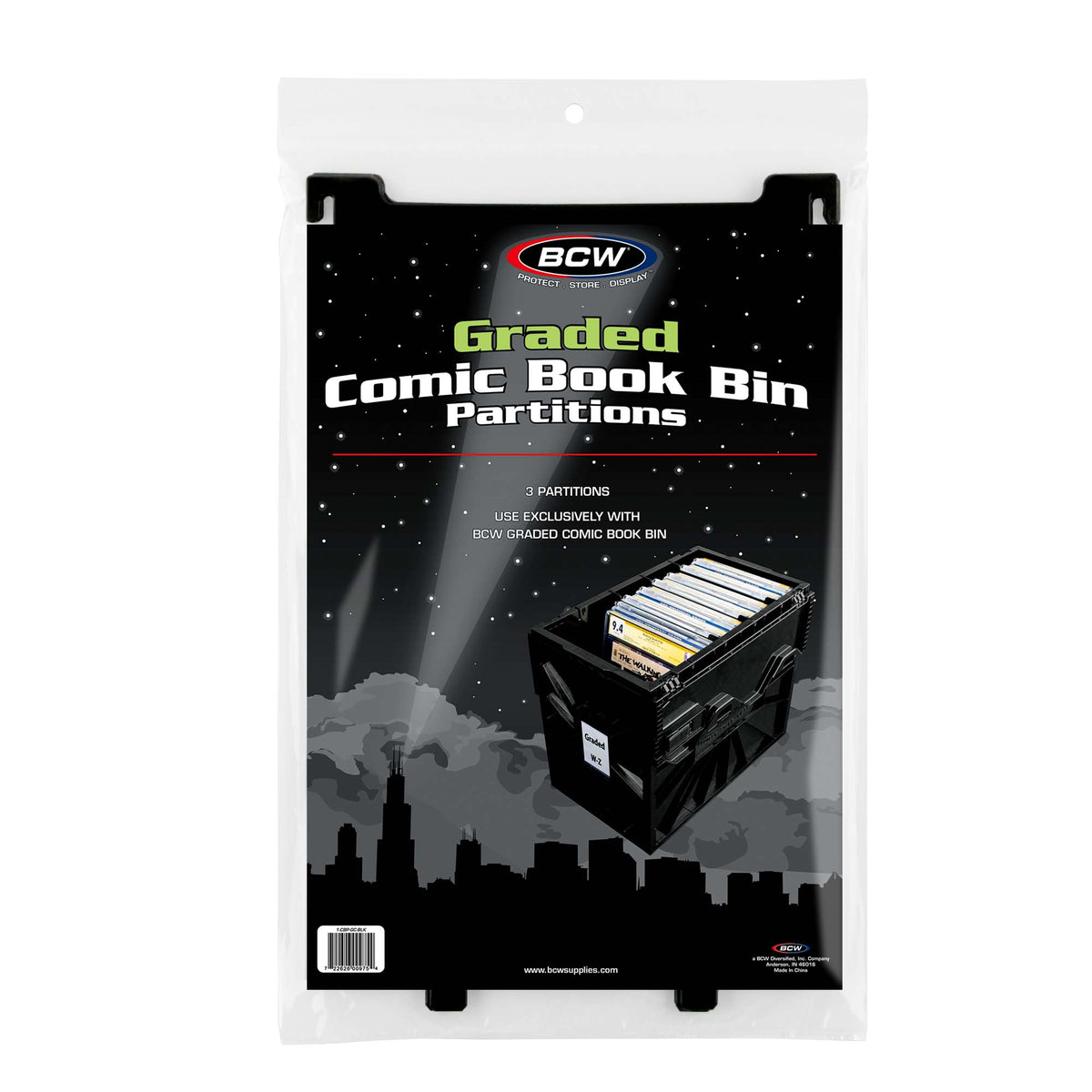 BCW Graded Comic Book Bin Partitions - Black – front product view