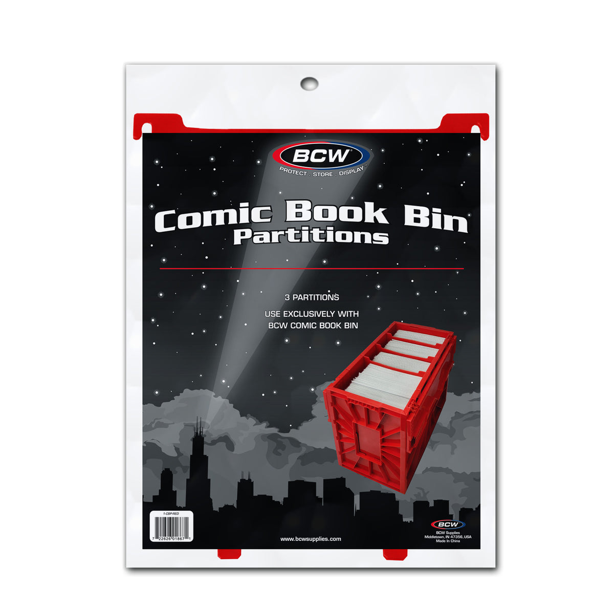 BCW Comic Book Bin Partitions - Red – front product view