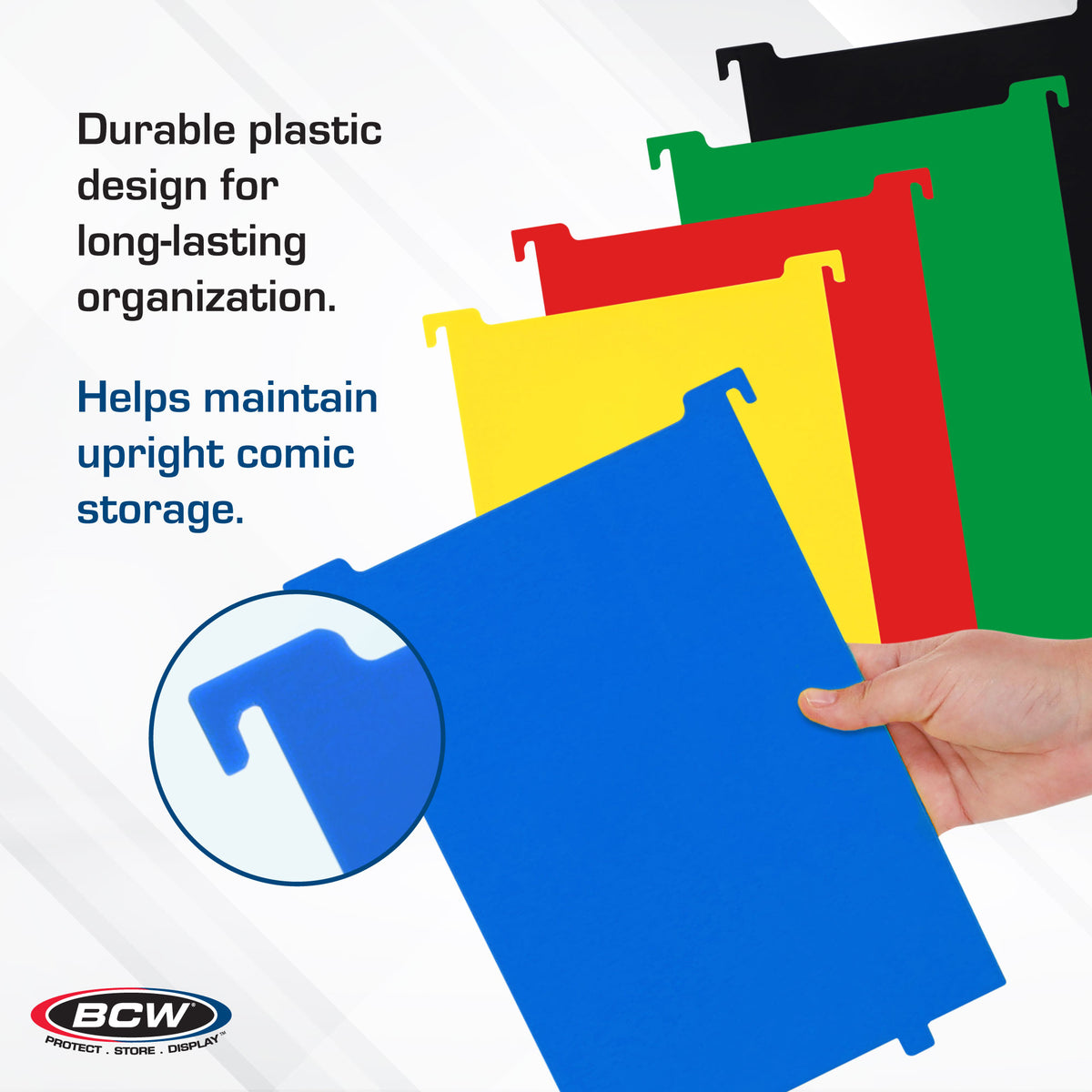 BCW Comic Book Bin Partitions - Blue – dimensions and specifications