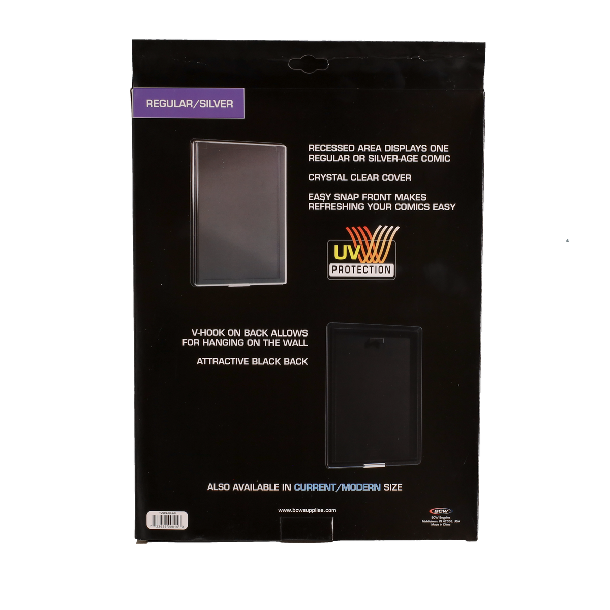 BCW Comic Book Showcase - Silver - UV – front product view