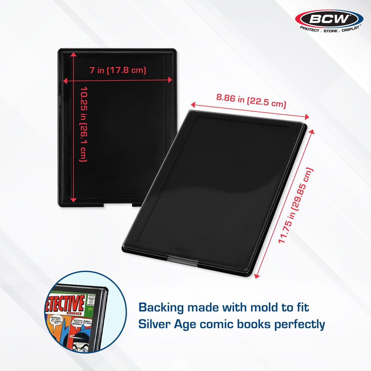 BCW Comic Book Showcase - Silver - UV – dimensions and specifications