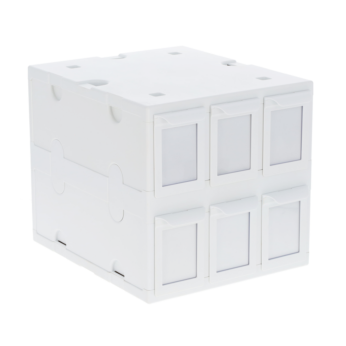 BCW 6 Drawer Card Catalog - White – angled view