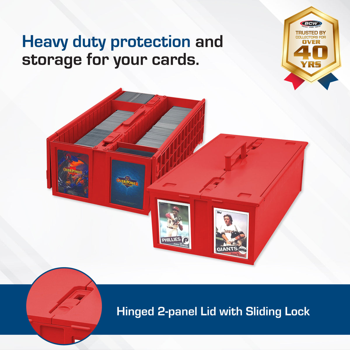 BCW Collectible Card Bin - 1600 - Red – dimensions and specifications