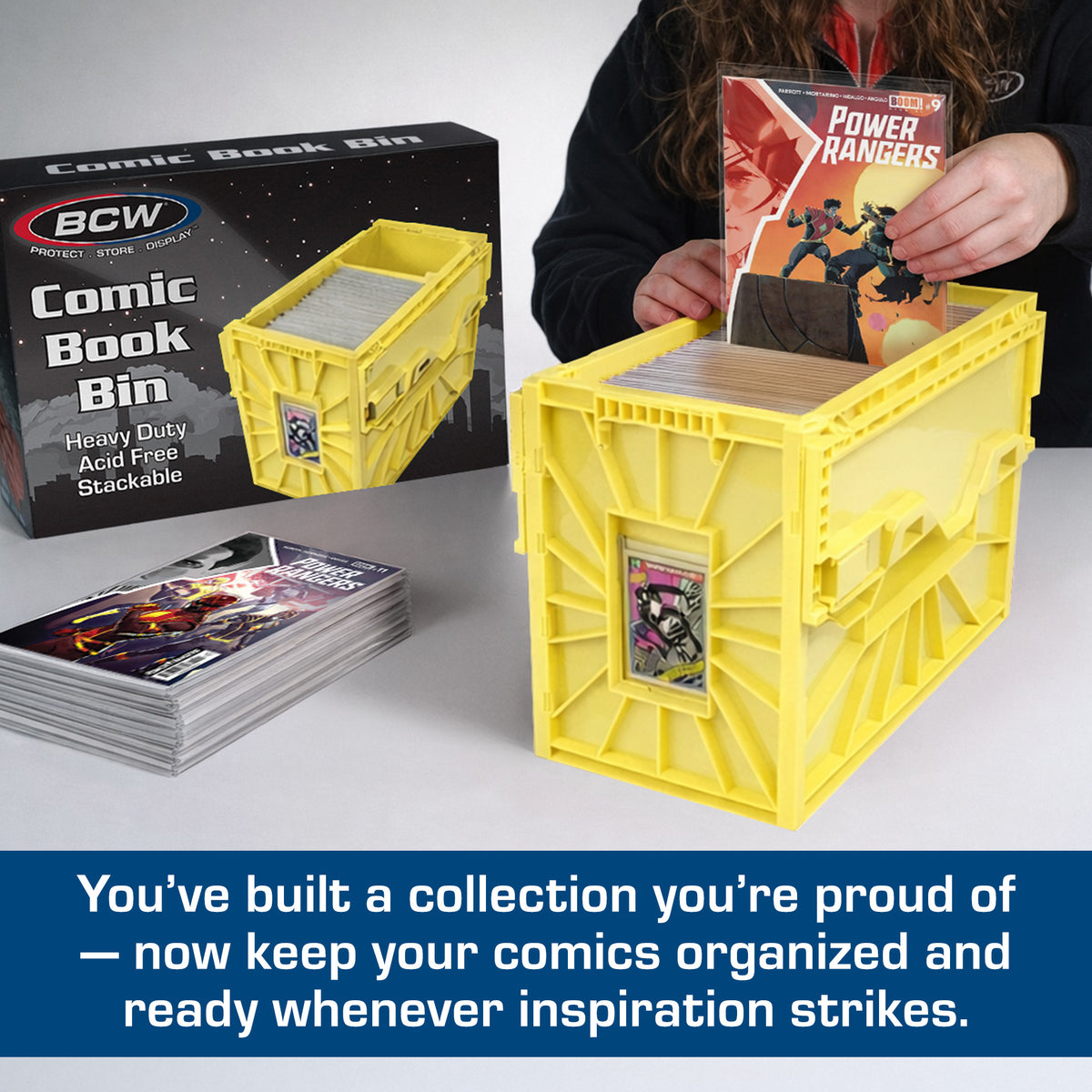 BCW Short Comic Book Bin - Yellow – dimensions and specifications