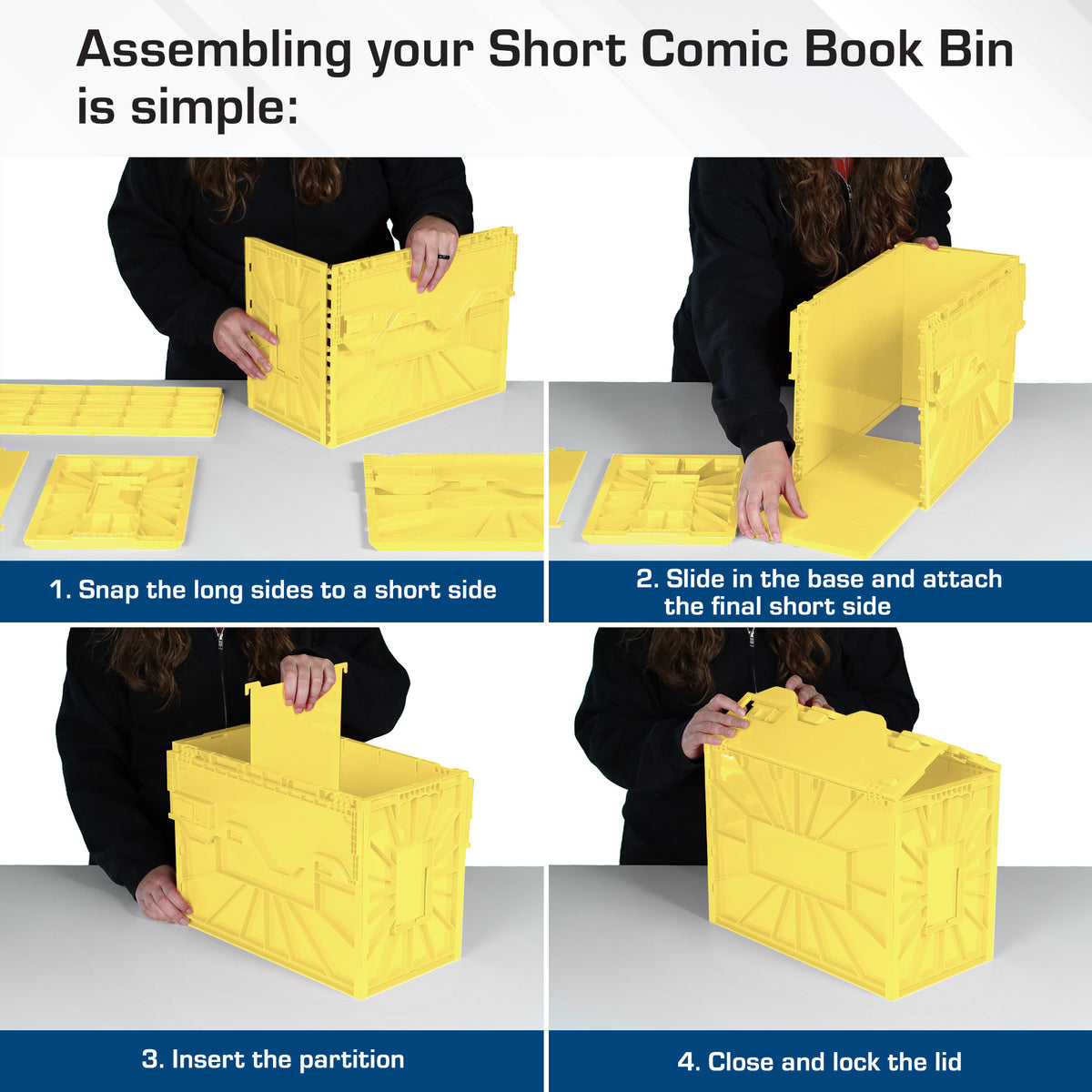 BCW Short Comic Book Bin - Yellow – dimensions and specifications