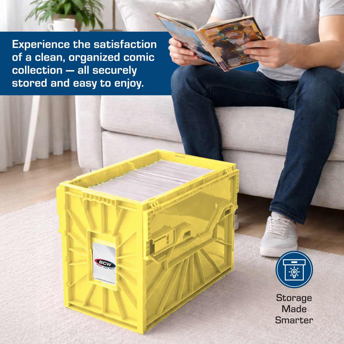 BCW Short Comic Book Bin - Yellow – dimensions and specifications