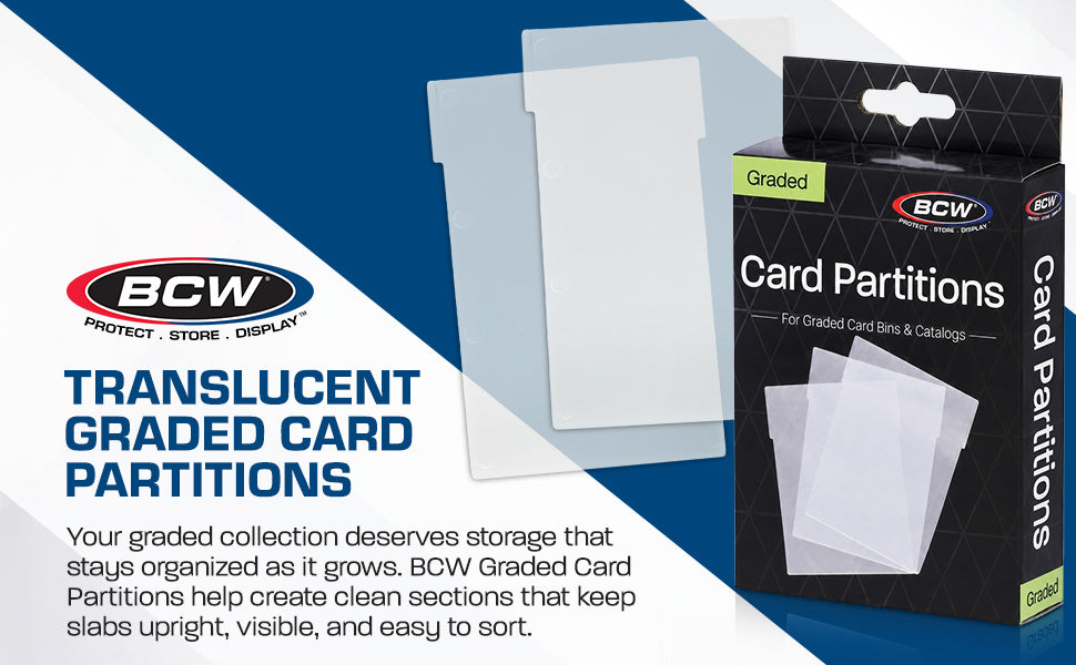 BCW Translucent Graded Card Bin Partitions – front product view