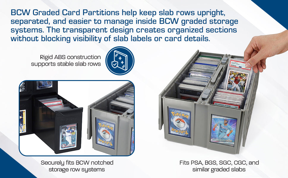 BCW Translucent Graded Card Bin Partitions – front product view