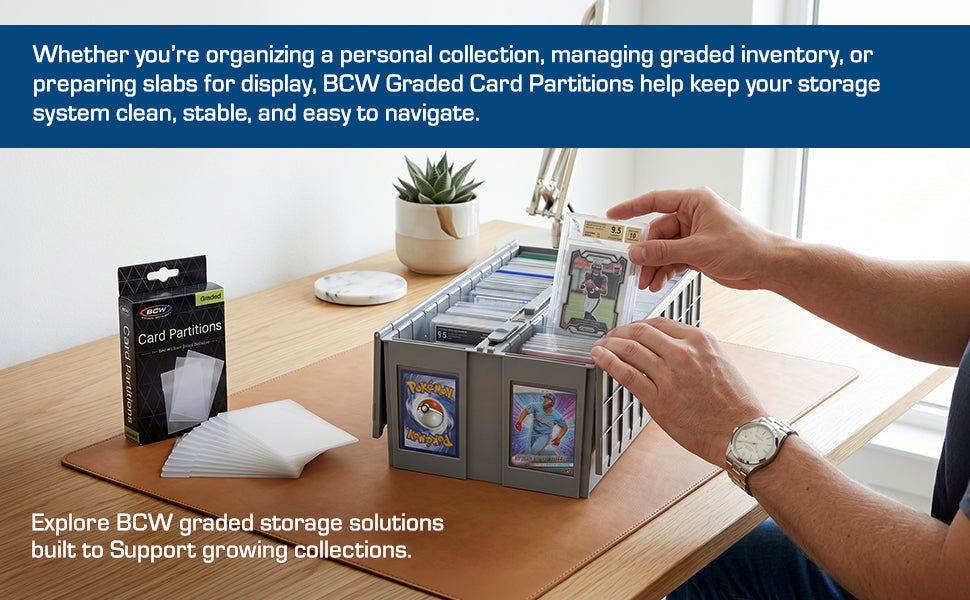 BCW Translucent Graded Card Bin Partitions – front product view