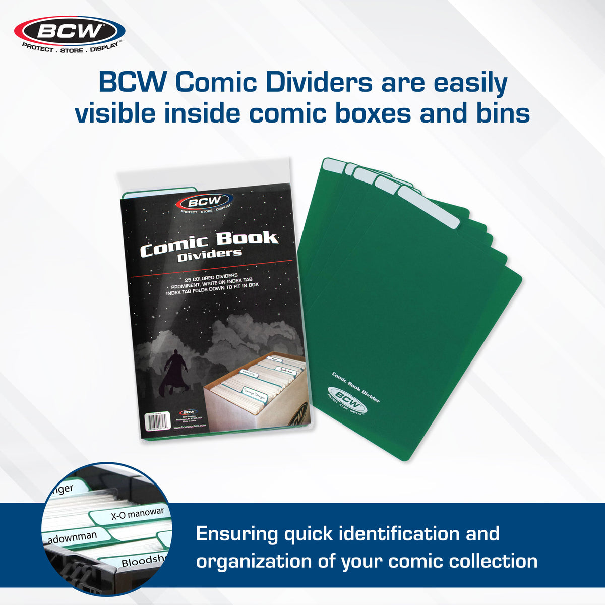BCW Comic Book Dividers - Green – dimensions and specifications