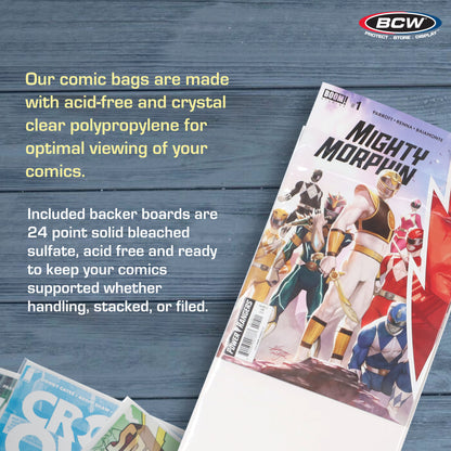 BCW Premade Resealable Current Comic Bag and Board – dimensions and specifications