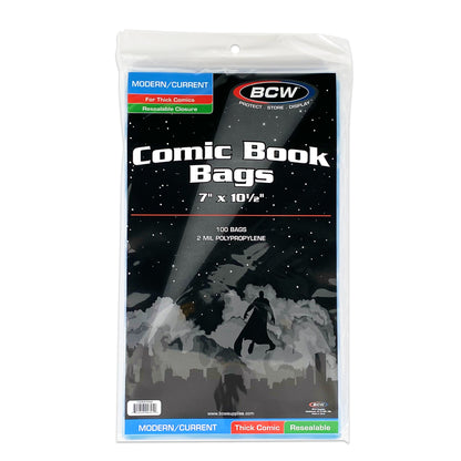 BCW Resealable Current/Modern Comic Bags - Thick – front product view