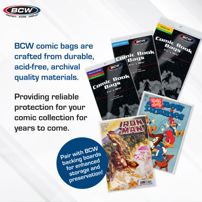 BCW Resealable Current/Modern Comic Bags – dimensions and specifications
