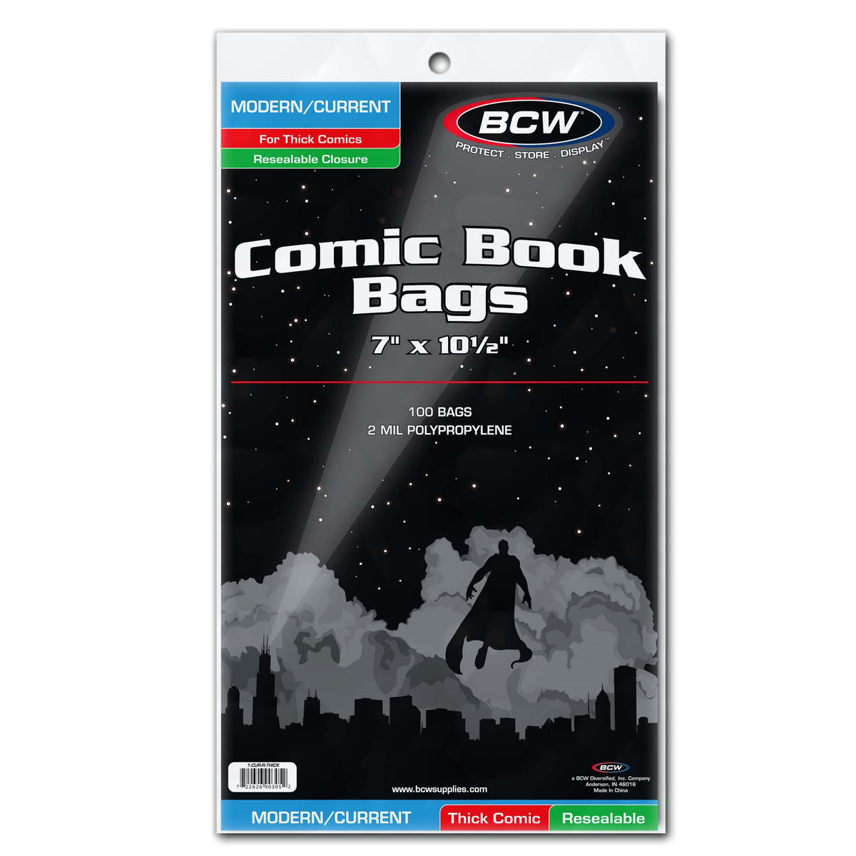 BCW Resealable Current/Modern Comic Bags - Thick – front product view