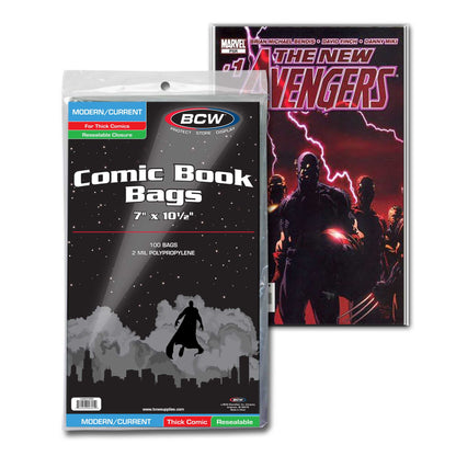 BCW Resealable Current/Modern Comic Bags - Thick – front product view