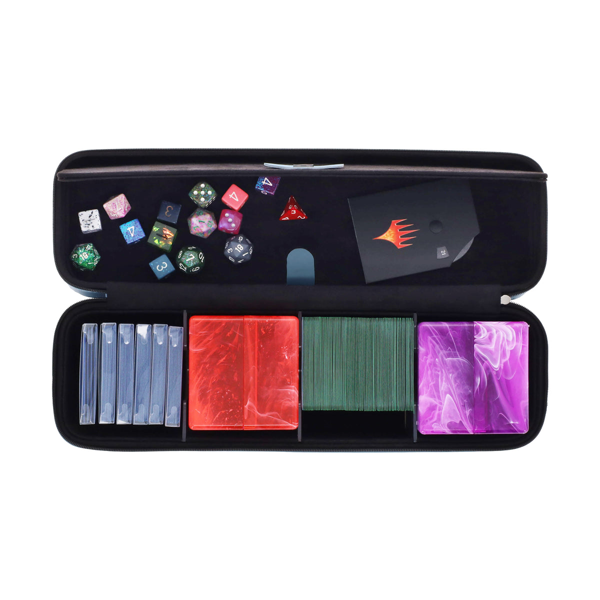BCW Prism Deck Case - Array - Gray Blue – open view