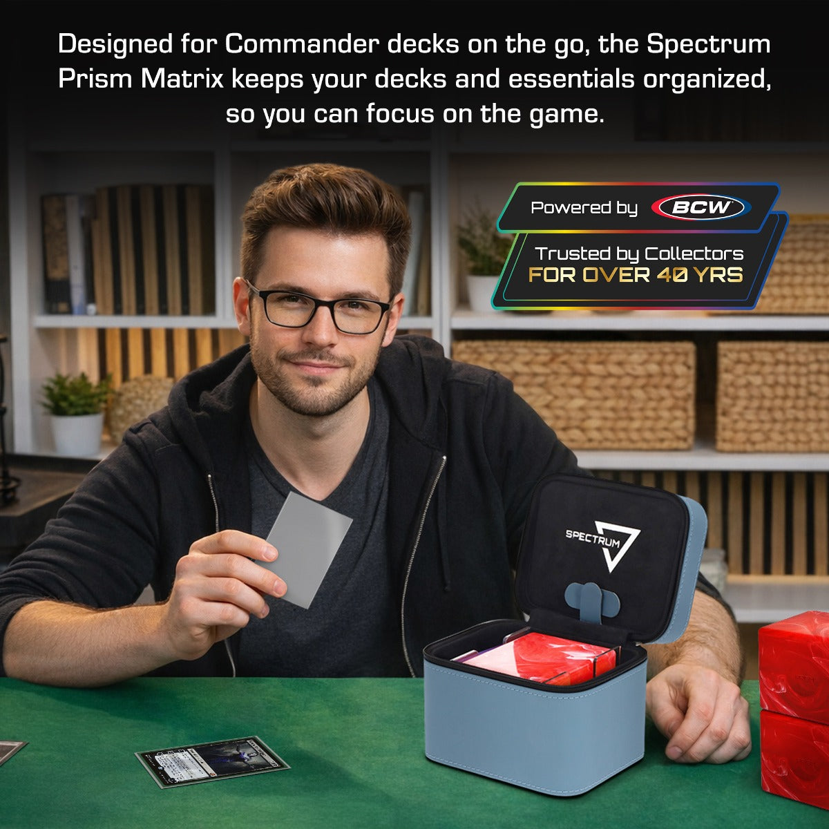 BCW Prism Deck Case - Matrix - Gray Blue – dimensions and specifications