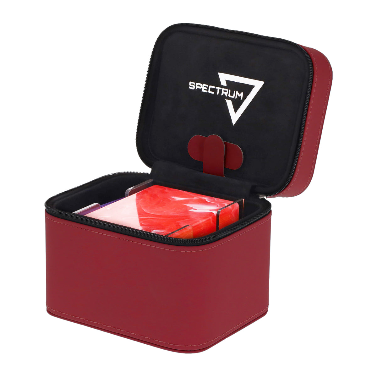 BCW Prism Deck Case - Matrix - Red – open view