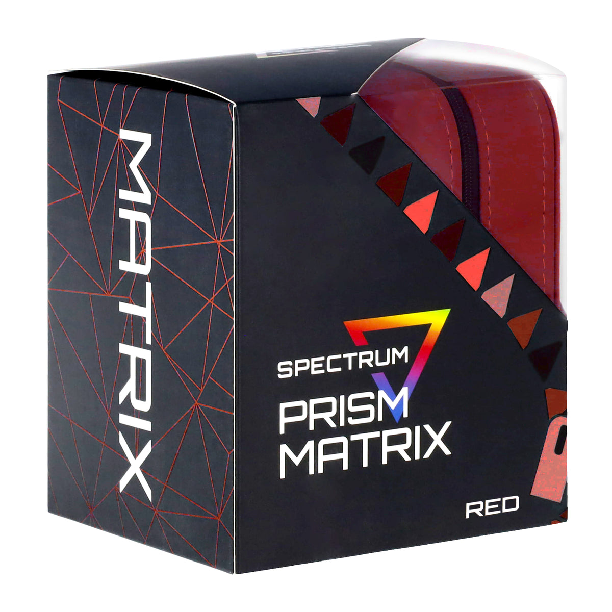 BCW Prism Deck Case - Matrix - Red – angled view