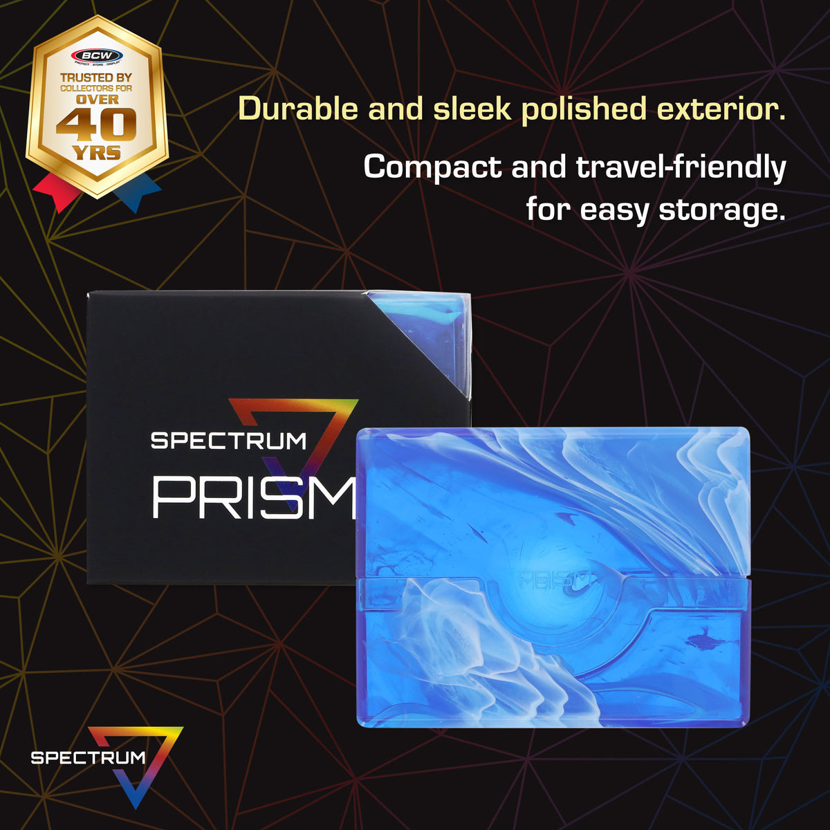 BCW Prism Deck Case - 50 Count - Apatite Blue – dimensions and specifications