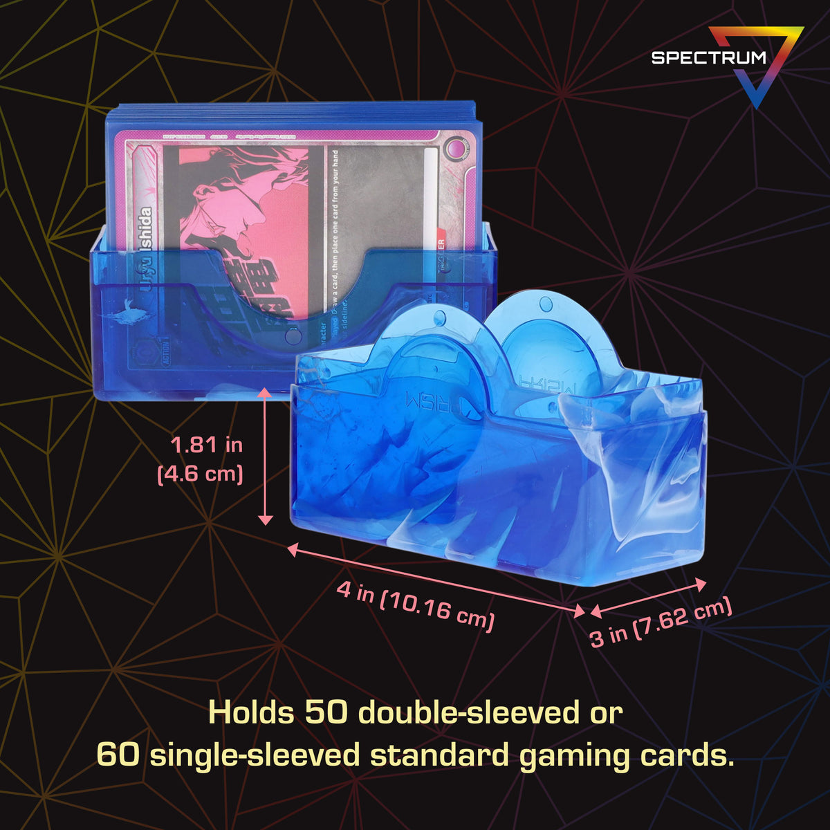BCW Prism Deck Case - 50 Count - Apatite Blue – dimensions and specifications