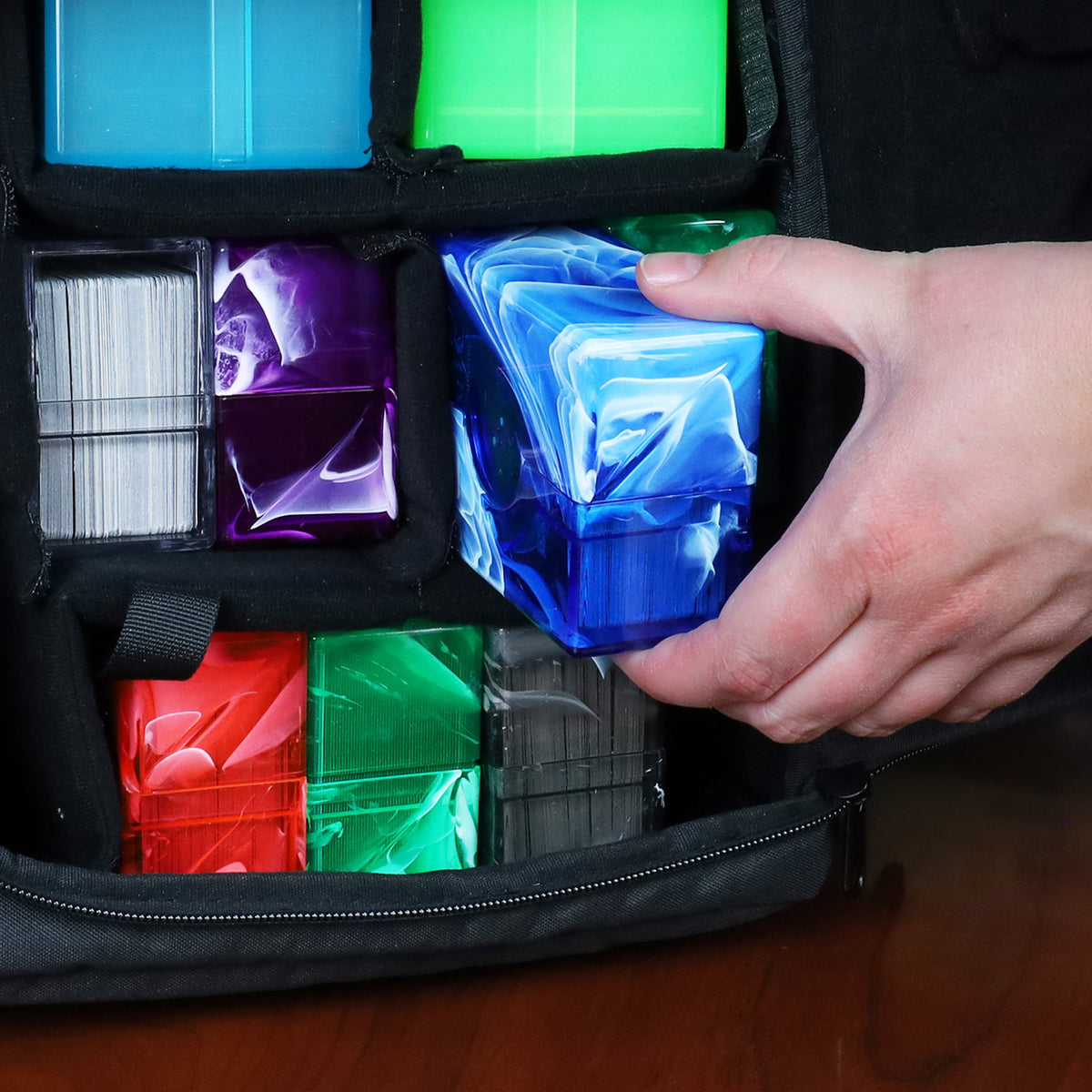 BCW Prism Deck Case - 50 Count - Apatite Blue – front product view