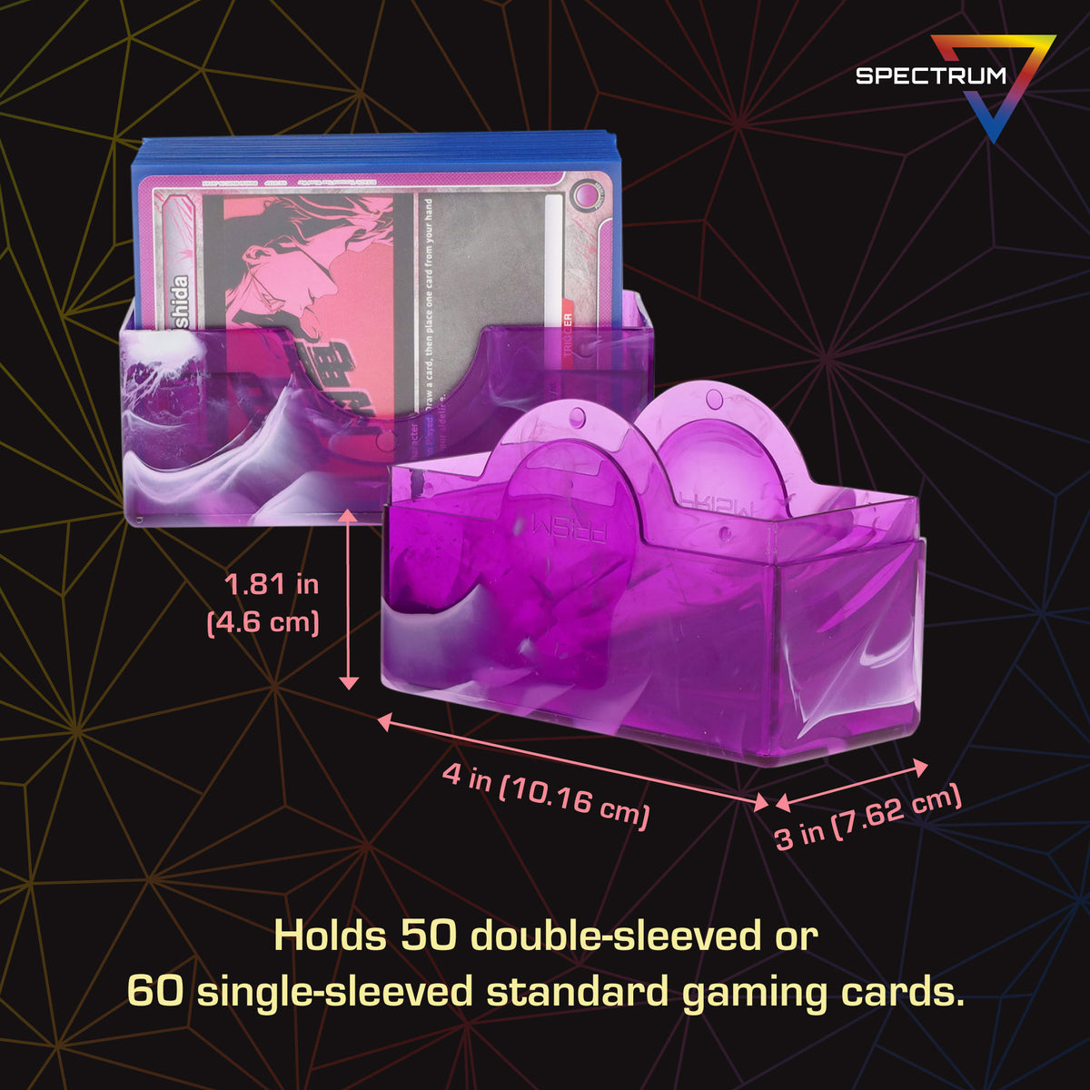 BCW Prism Deck Case - 50 Count - Charoite Purple – dimensions and specifications