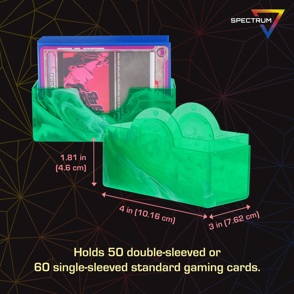 BCW Prism Deck Case - 50 Count - Jade Green – dimensions and specifications