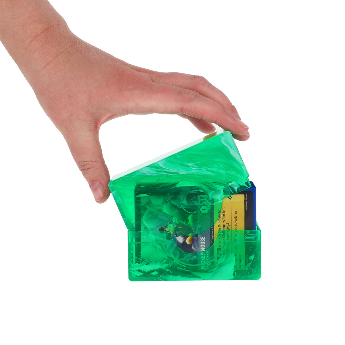 BCW Prism Deck Case - 50 Count - Jade Green – in-use view