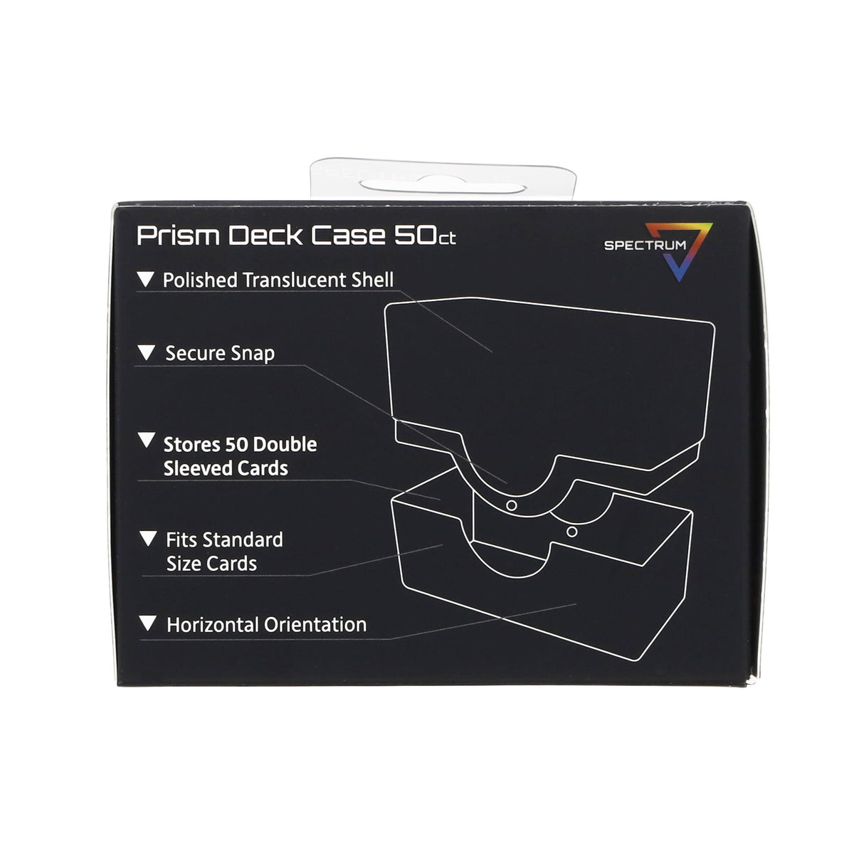 BCW Prism Deck Case - 50 Count - Marble Black – rear view