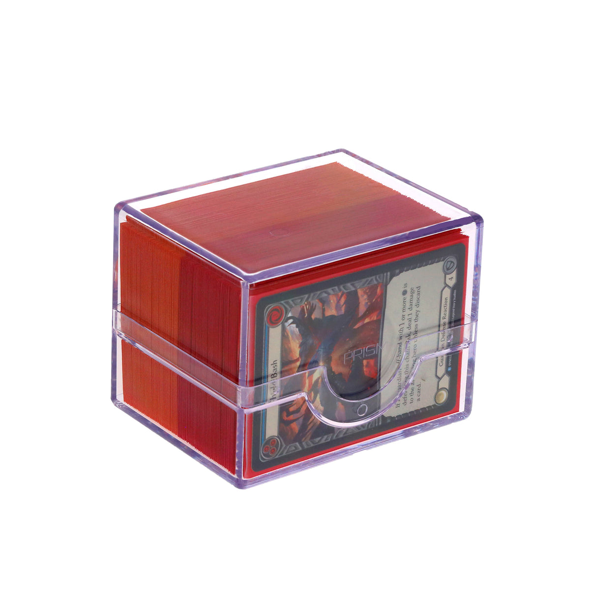 BCW Prism Deck Case - Polished - Translucent – angled view
