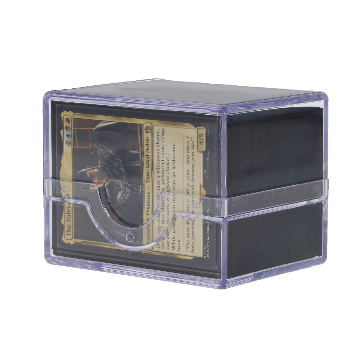 BCW Prism Deck Case - Polished - Translucent – angled view